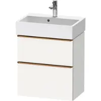 Duravit D-Neo Waschtischunterbau wandhängend, Compact, 584x625x372mm, 1 Auszug, 1 Schubkasten, mit Griff Bronze gebürstet, DE4329004180000, Farbe: Weiß Matt Dekor