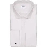 Seidensticker Smokinghemd "Schwarze Rose", Herren, Gr. S (38), normale Ärmellängen, weiß, 100% Baumwolle, unifarben, slim fit, Doppelmanschette, Hemden Smokinghemd, Gala Uni