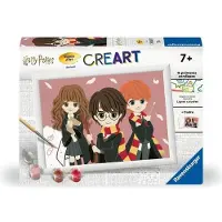 Ravensburger Malen nach Zahlen Set, CreArt Kids, Portrait de groupe Harry Potter, Hermione, Ron, 18x24cm, Kinder