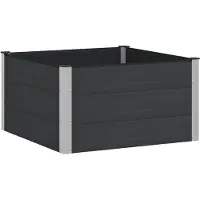 Syfax Hochbeet Schwarz 100 x 100 x 54 cm WPC und Aluminium
