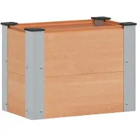 Syfax Hochbeet Braun 50 x 30 x 36 cm WPC und Aluminium