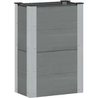 Syfax Hochbeet Grau 50 x 30 x 72 cm WPC und Aluminium