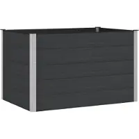 Syfax Hochbeet Schwarz 150 x 100 x 91 cm WPC und Aluminium