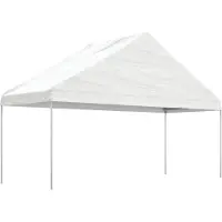 The Living Store Pavillon mit Dach Weiß 5,88x2,23x3,75 m Polyethylen