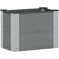Syfax Hochbeet Grau 50 x 30 x 36 cm WPC und Aluminium