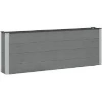 Syfax Hochbeet 2 stk. Schwarz 200 x 30 x 72 cm WPC und Aluminium