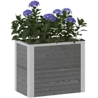 Syfax Hochbeet Grau 50 x 30 x 42 cm WPC und Aluminium