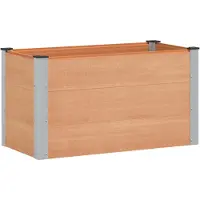 Syfax Hochbeet Braun 100 x 50 x 54 cm WPC und Aluminium