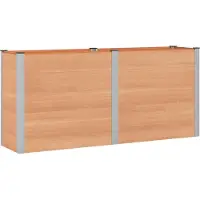 Syfax Hochbeet Braun 200 x 50 x 91 cm WPC und Aluminium