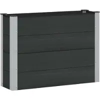 Syfax Hochbeet Schwarz 100 x 30 x 72 cm WPC und Aluminium