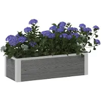 Syfax Hochbeet Grau 75 x 30 x 22 cm WPC und Aluminium