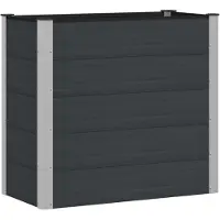 Syfax Hochbeet Schwarz 100 x 50 x 91 cm WPC und Aluminium