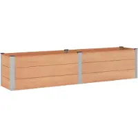 Syfax Hochbeet Braun 250 x 50 x 54 cm WPC und Aluminium