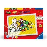 Ravensburger Malen nach Zahlen Set CreArt Kids Super Mario, 18x24cm, Ab 7 Jahren, Inklusive Rahmen,