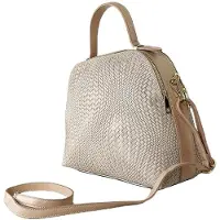 Markenlos Handtasche aus echtem Leder mit gewebtem Muster, hergestellt in Italien