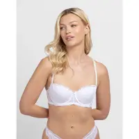 Dorina Balconette-BH "Perfect Lace", Damen, Gr. 80, Cup D, weiß, Microtouch, Obermaterial: 90% Nylon, 10% Elasthan, BHs Balconette-BH, mit Spitze