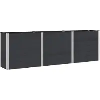 Syfax Hochbeet Schwarz 300 x 50 x 91 cm WPC und Aluminium