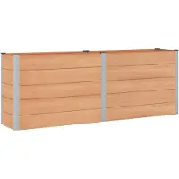 Syfax Hochbeet Braun 250 x 50 x 91 cm WPC und Aluminium