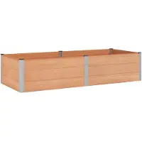 Syfax Hochbeet Braun 250 x 100 x 54 cm WPC und Aluminium