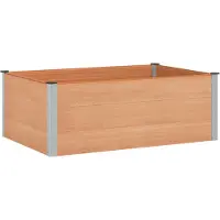 Syfax Hochbeet Braun 150 x 100 x 54 cm WPC und Aluminium