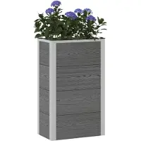 Syfax Hochbeet Grau 50 x 30 x 82 cm WPC und Aluminium