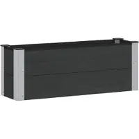 Syfax Hochbeet Schwarz 100 x 30 x 36 cm WPC und Aluminium