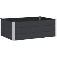 Syfax Hochbeet Schwarz 150 x 100 x 54 cm WPC und Aluminium