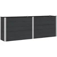 vidaXL Hochbeet Schwarz 250 x 50 x 91 cm WPC und Aluminium