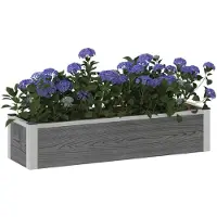 Syfax Hochbeet Grau 100 x 30 x 22 cm WPC und Aluminium