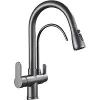 OEM Küchenarmatur, Dual-Handle, Kalt- und Warmwasser, Graue Farbe B