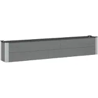 Syfax Hochbeet Grau 200 x 30 x 36 cm WPC und Aluminium