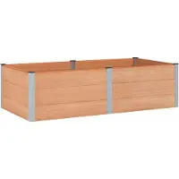 Syfax Hochbeet Braun 200 x 100 x 54 cm WPC und Aluminium