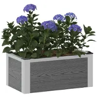 Syfax Hochbeet Grau 50 x 30 x 22 cm WPC und Aluminium