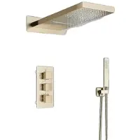 OEM Duscharmatur Set, Thermostatmischer, Wandmontage-Design, Gebürstetes Gold