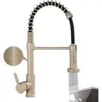OEM Küchenarmatur, gebürstetes Gold, ausziehbar, Beige Punkte