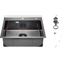 OEM Küchenspüle Arbeitsstation, Edelstahl, Geräuschreduzierung, 68cm