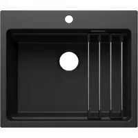 BLANCO ETAGON, Aufsatzwanne, Rechteckig, Silgranit, Schwarz, 1 Becken, Rechteckig