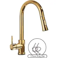 OEM Küchenarmatur, Ausziehbare Sprühfunktion, Deckmontiertes Design, Goldene