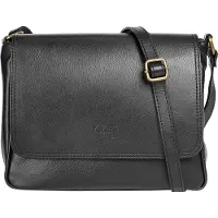 Cluty Umhängetasche , Damen, Gr. B/H/T: 24cm x 20cm x 6cm onesize, schwarz, Leder, beschichtet, Taschen Umhängetasche, echt Leder, Made in Italy