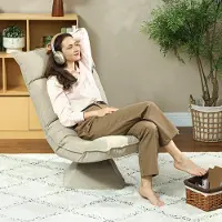 Sweiko Bodensessel mit 5-fach verstellbarer Rückenlehne, drehbar, moderner Polsterstuhl, Beige