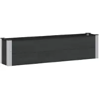 Syfax Hochbeet Schwarz 150 x 30 x 36 cm WPC und Aluminium