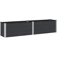 Syfax Hochbeet Schwarz 250 x 50 x 54 cm WPC und Aluminium