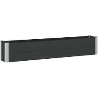 Syfax Hochbeet Schwarz 200 x 30 x 36 cm WPC und Aluminium