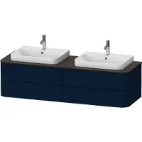 Duravit Happy D.2 Plus Konsolenwaschtischunterbau wandhängend, 1600x550 mm, 4 Schubkästen, für 2 Möbelwaschtische, HP4964B9898, Farbe: Nachtblau Seidenmatt Lack