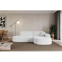 ALTDECOR Ecksofa in L-Form MARI-L1 - 243x171x79,5 cm Weiß - Corner Sofa Bett Eckcouch Couch Wohnlandschaft Cauchsofa