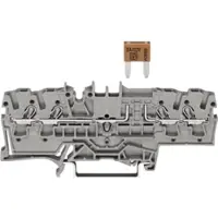 Wago 2002-1881 4-Leiter-Sicherungsklemme,für Kfz-Mini-Flachsicherungen,mit Prüfmöglichkeit,grau 20021881 - 50 Stück