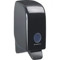 Kimberly Clark Aquarius Seifenspender, schwarz, Spender aus schlagfestem Kunststoff, mit Sichtfenster, Maße: 23,5 x 11,6 x 11,4 cm