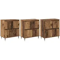 vidaXL Aufbewahrungsschrank 3 stk. Altholz 60 x 35 x 70 cm