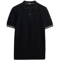 Superdry für Herren. M1110441A Polo Texture marineblau (XL), Lässig, Baumwolle, Kurzarm
