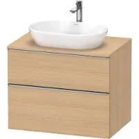 Duravit D-Neo, Konsolenwaschtischunterbau wandhängend, 800x664x550mm, 1x Auszug,1x Schubkasten, mit Griff Edelstahl gebürstet, DE4967070300000